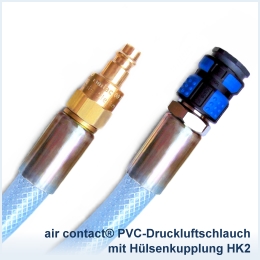 air contact® PVC-Druckluftschlauch mit Hülsenkupplung HK2